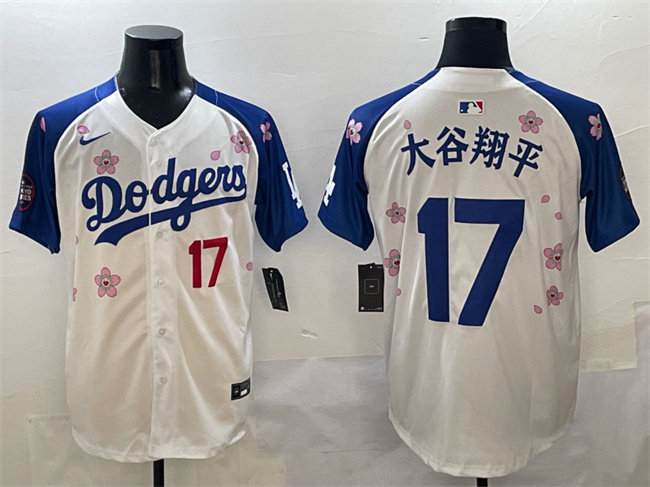 Men's Los Angeles Dodgers #17 大谷翔平 White Royal 2025 Tokyo Series Limited Stitched Baseball Jersey Men's Los Angeles Dodgers #17 大谷翔平 White Royal 2025 Tokyo Series Limited Stitched Baseball Jersey