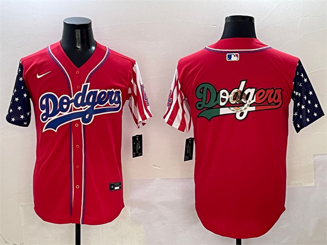 Men's Los Angeles Dodgers Team Big Logo Red Limited Stitched Baseball Jersey 003 Men's Los Angeles Dodgers Team Big Logo Red Limited Stitched Baseball Jersey 003