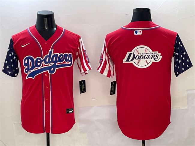 Men's Los Angeles Dodgers Team Big Logo Red Limited Stitched Baseball Jersey 002 Men's Los Angeles Dodgers Team Big Logo Red Limited Stitched Baseball Jersey 002
