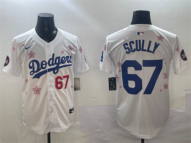 Men's Los Angeles Dodgers #67 Vin Scully White 2025 Tokyo Series Limited Stitched Baseball Jersey Men's Los Angeles Dodgers #67 Vin Scully White 2025 Tokyo Series Limited Stitched Baseball Jersey