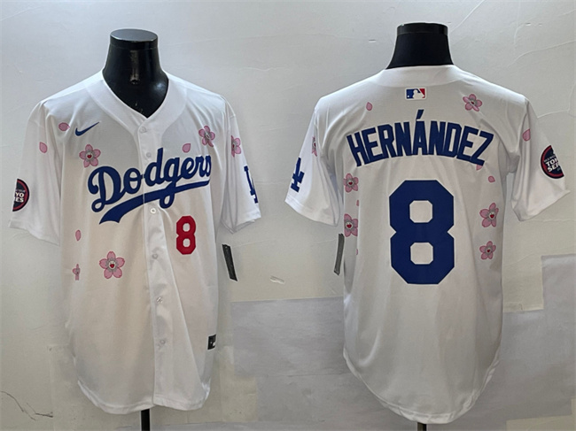 Men's Los Angeles Dodgers #8 Enrique Hernández White 2025 Tokyo Series Limited Stitched Baseball Jersey Men's Los Angeles Dodgers #8 Enrique Hernández White 2025 Tokyo Series Limited Stitched Baseball Jersey