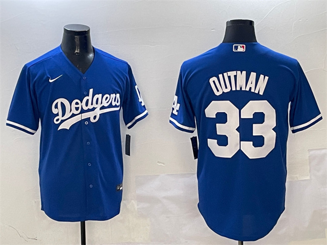 Men's Los Angeles Dodgers #33 James Outman Royal Cool Base Stitched Baseball Jersey Men's Los Angeles Dodgers #33 James Outman Royal Cool Base Stitched Baseball Jersey