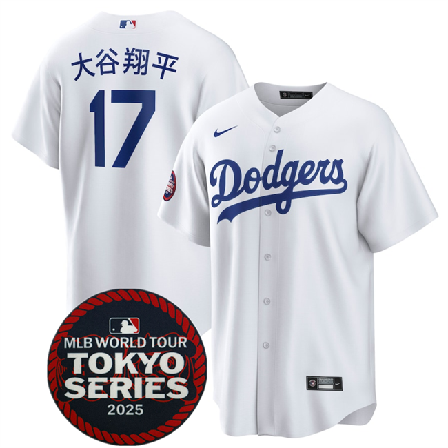 Men's Los Angeles Dodgers #17 大谷翔平 White 2025 World Tour Tokyo Series Home Stitched Baseball Jersey Men's Los Angeles Dodgers #17 大谷翔平 White 2025 World Tour Tokyo Series Home Stitched Baseball Jersey