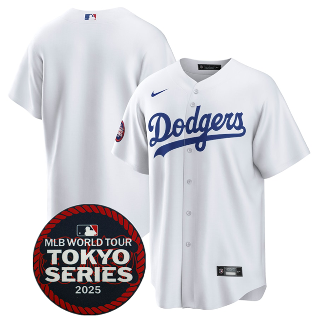 Men's Los Angeles Dodgers Blank White 2025 World Tour Tokyo Series Home Stitched Baseball Jersey Men's Los Angeles Dodgers Blank White 2025 World Tour Tokyo Series Home Stitched Baseball Jersey