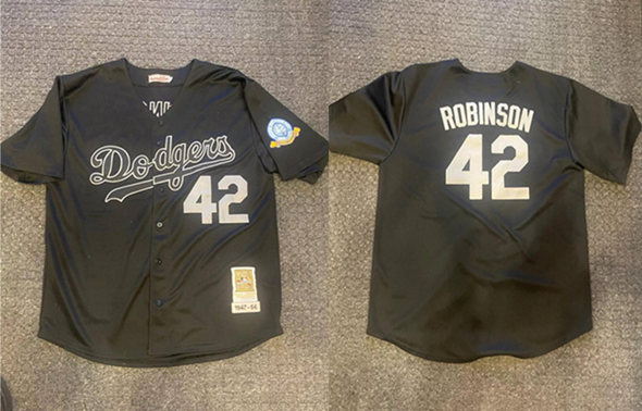 Men's Los Angeles Dodgers #42 Jackie Robinson Black 1947-56 60th Anniversary Patch Stitched Baseball Jersey Men's Los Angeles Dodgers #42 Jackie Robinson Black 1947-56 60th Anniversary Patch Stitched Baseball Jersey