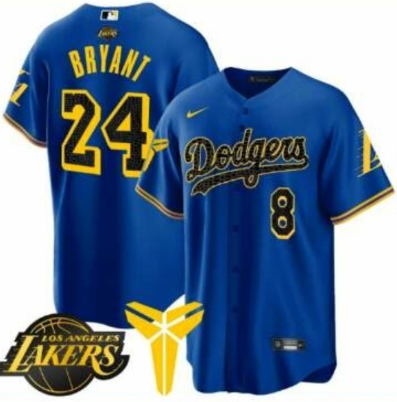 Men's Dodgers #24 Bryant Blue Cool Base Mamba Jersey V2 Men's Dodgers #24 Bryant Blue Cool Base Mamba Jersey V2