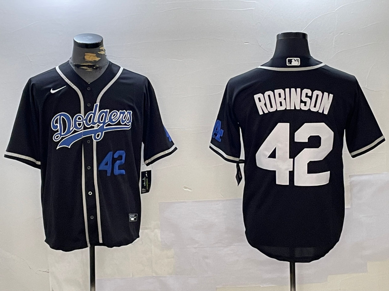 Men's Los Angeles Dodgers #42 Jackie Robinson Black 2024 World Series Cool Base Stitched Baseball Jersey 6 Men's Los Angeles Dodgers #42 Jackie Robinson Black 2024 World Series Cool Base Stitched Baseball Jersey 6