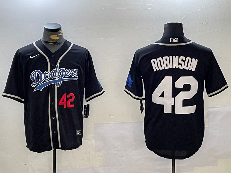 Men's Los Angeles Dodgers #42 Jackie Robinson Black 2024 World Series Cool Base Stitched Baseball Jersey 5 Men's Los Angeles Dodgers #42 Jackie Robinson Black 2024 World Series Cool Base Stitched Baseball Jersey 5
