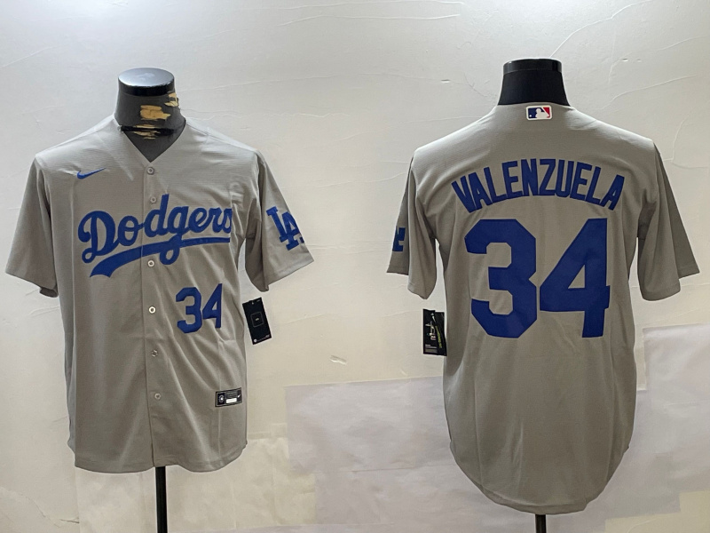 Men's Los Angeles Dodgers #34 Toro Valenzuela Grey Cool Base Stitched Baseball Jersey Men's Los Angeles Dodgers #34 Toro Valenzuela Grey Cool Base Stitched Baseball Jersey