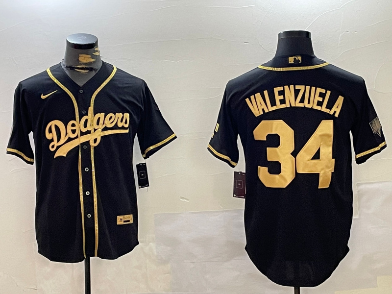Los Angeles Dodgers #34 Fernando Valenzuela Black Authentic Collection Stitched MLB Jersey 1 Los Angeles Dodgers #34 Fernando Valenzuela Black Authentic Collection Stitched MLB Jersey 1