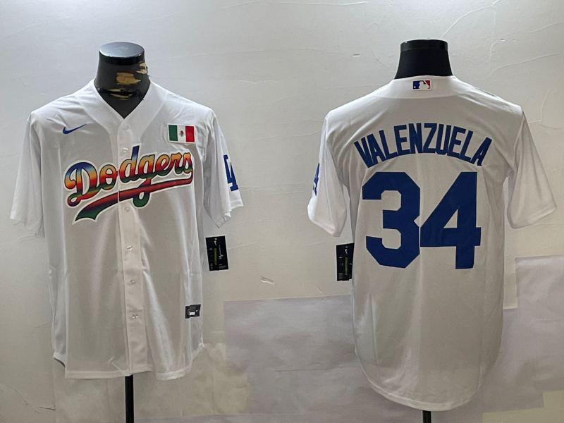 Los Angeles Dodgers #34 Fernando Valenzuela white Authentic Collection Stitched MLB Jersey Los Angeles Dodgers #34 Fernando Valenzuela white Authentic Collection Stitched MLB Jersey