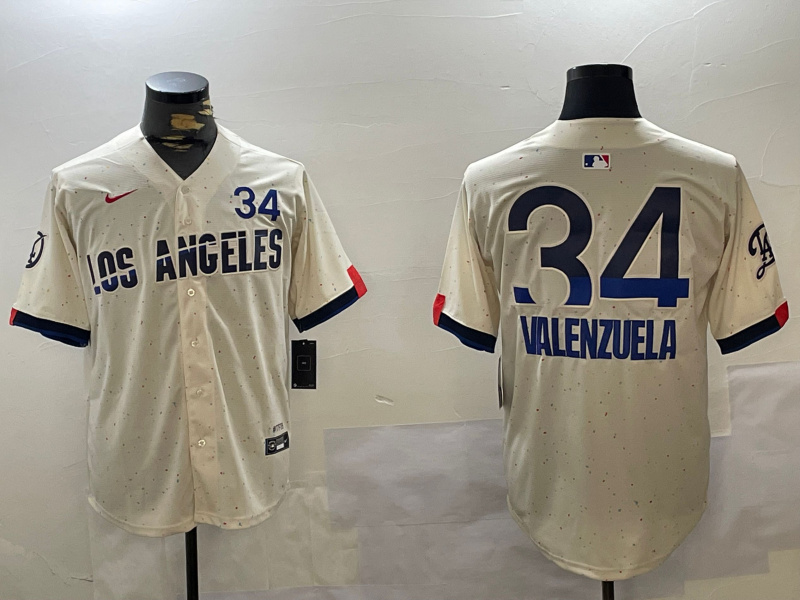 Los Angeles Dodgers #34 Fernando Valenzuela Authentic Collection Stitched MLB Jersey 1 Los Angeles Dodgers #34 Fernando Valenzuela Authentic Collection Stitched MLB Jersey 1
