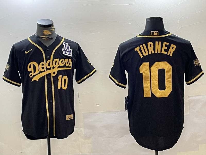 Dodgers #10 Justin Turner BLACK Cool Base Stitched MLB Jersey 2 Dodgers #10 Justin Turner BLACK Cool Base Stitched MLB Jersey 2
