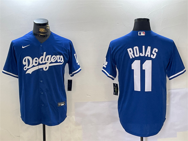 Men's Los Angeles Dodgers #11 Miguel Rojas Royal Cool Base Stitched Baseball Jersey Men's Los Angeles Dodgers #11 Miguel Rojas Royal Cool Base Stitched Baseball Jersey