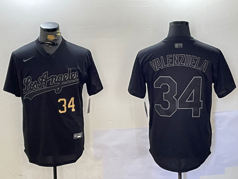 Men's Los Angeles Dodgers #34 Black Cool Base Stitched Baseball Jersey 3 Men's Los Angeles Dodgers #34 Black Cool Base Stitched Baseball Jersey 3
