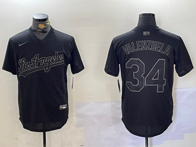 Men's Los Angeles Dodgers #34 Black Cool Base Stitched Baseball Jersey Men's Los Angeles Dodgers #34 Black Cool Base Stitched Baseball Jersey
