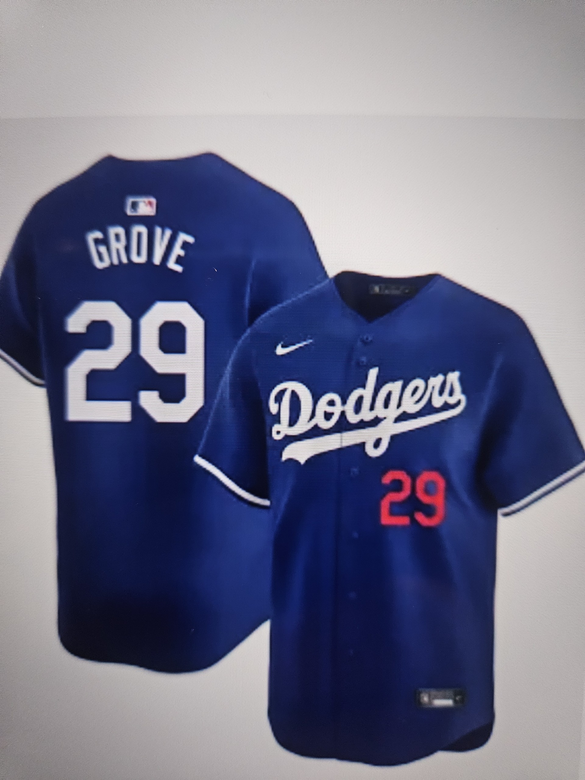 Men's Los Angeles Dodgers #29 Michael Grove Blue Stitched Baseball Jersey Men's Los Angeles Dodgers #29 Michael Grove Blue Stitched Baseball Jersey