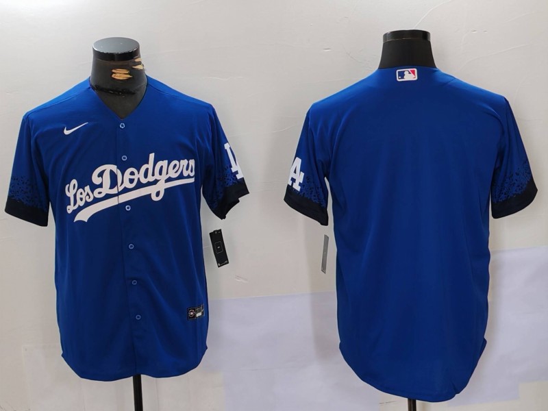 Men's Los Angeles Dodgers Blank Blue City Connect Cool Base Stitched Baseball Jersey 2 Men's Los Angeles Dodgers Blank Blue City Connect Cool Base Stitched Baseball Jersey 2