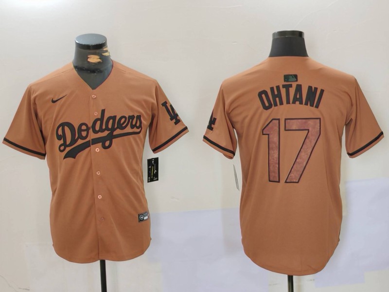 Men's Los Angeles Dodgers #17 太谷翔平 Brown Cool Base Stitched Baseball Jersey 1 Men's Los Angeles Dodgers #17 太谷翔平 Brown Cool Base Stitched Baseball Jersey 1