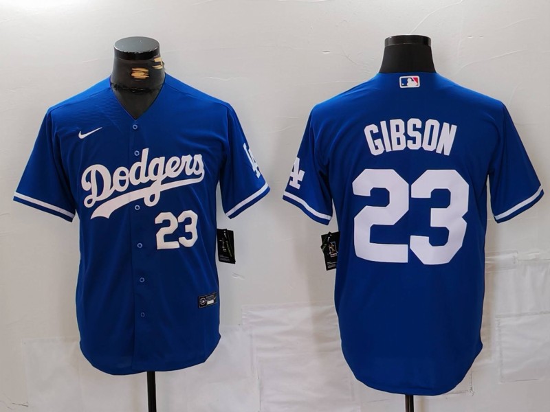 Men's Los Angeles Dodgers #23 Kirk Gibson Blue Cool Base Stitched Baseball Jersey 6 Men's Los Angeles Dodgers #23 Kirk Gibson Blue Cool Base Stitched Baseball Jersey 6