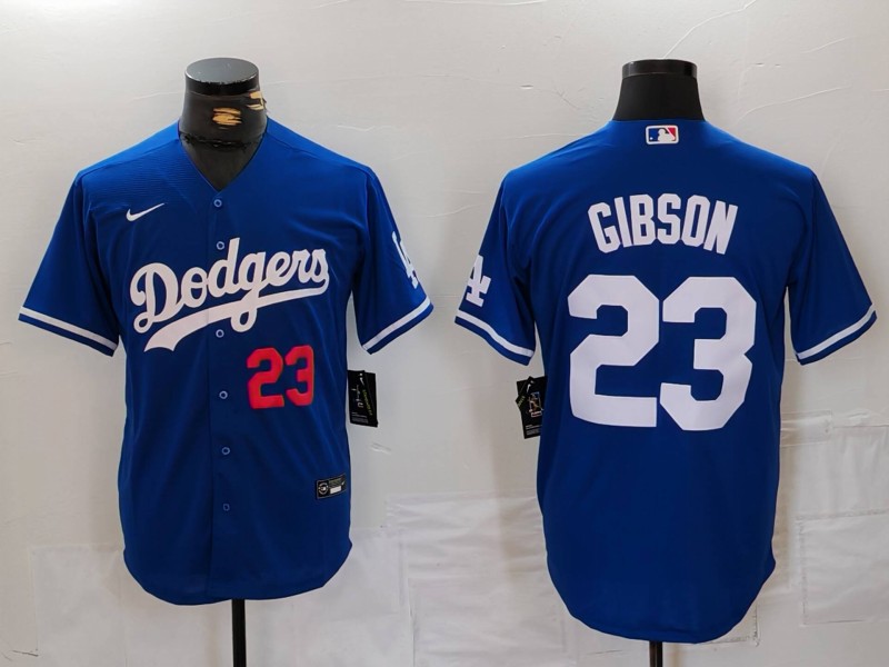 Men's Los Angeles Dodgers #23 Kirk Gibson Blue Cool Base Stitched Baseball Jersey 1 Men's Los Angeles Dodgers #23 Kirk Gibson Blue Cool Base Stitched Baseball Jersey 1