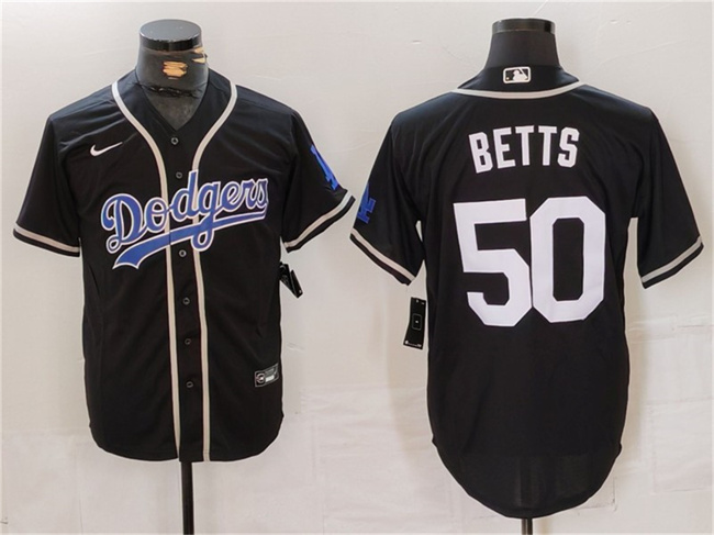 Men's Los Angeles Dodgers #50 Mookie Betts Black Fashion Cool Base Stitched Baseball Jersey Men's Los Angeles Dodgers #50 Mookie Betts Black Fashion Cool Base Stitched Baseball Jersey