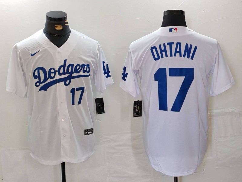Men's Los Angeles Dodgers #17 Shohei Ohtani White Stitched Baseball Jersey 3 Men's Los Angeles Dodgers #17 Shohei Ohtani White Stitched Baseball Jersey 3