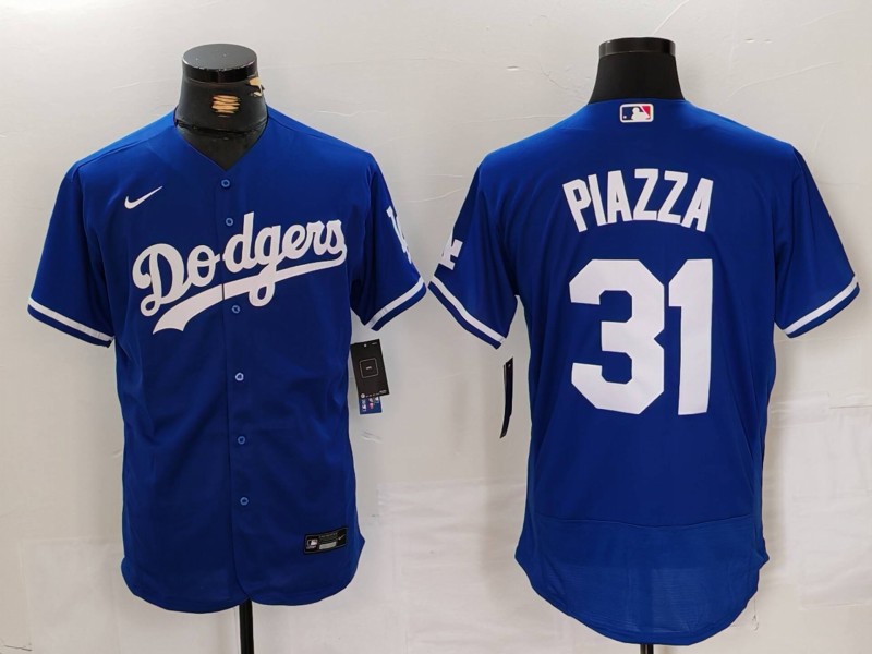 Men's Los Angeles Dodgers #31 Mike Piazza Blue Flex Base Stitched Baseball Jersey 12 Men's Los Angeles Dodgers #31 Mike Piazza Blue Flex Base Stitched Baseball Jersey 12