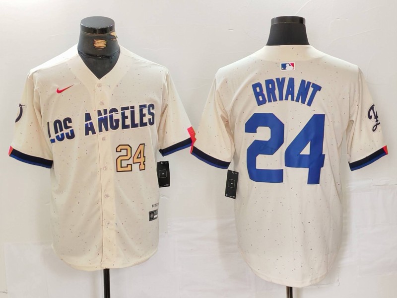 Men's Los Angeles Dodgers #24 Kobe Bryant Cream Stitched Baseball Jersey 3 Men's Los Angeles Dodgers #24 Kobe Bryant Cream Stitched Baseball Jersey 3