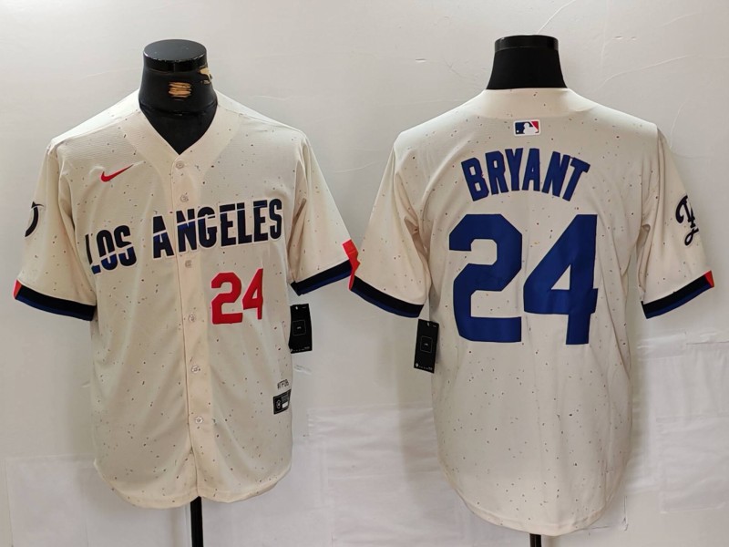 Men's Los Angeles Dodgers #24 Kobe Bryant Cream Stitched Baseball Jersey 2 Men's Los Angeles Dodgers #24 Kobe Bryant Cream Stitched Baseball Jersey 2