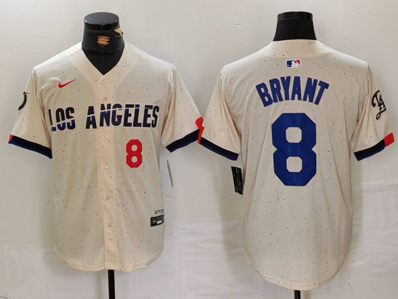 Men's Los Angeles Dodgers #8 Kiké Hernández Cream Stitched Baseball Jersey 5 Men's Los Angeles Dodgers #8 Kiké Hernández Cream Stitched Baseball Jersey 5