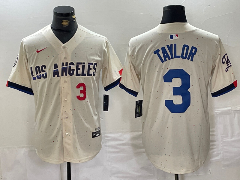 Men's Los Angeles Dodgers #3 Chris Taylor Cream Stitched Baseball Jersey 3 Men's Los Angeles Dodgers #3 Chris Taylor Cream Stitched Baseball Jersey 3