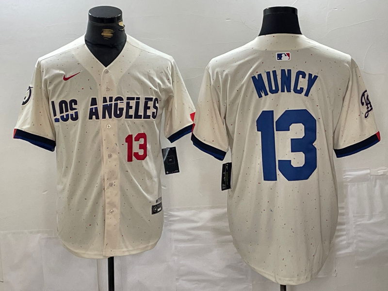 Men's Los Angeles Dodgers #13 Max Muncy Cream Stitched Baseball Jersey 6 Men's Los Angeles Dodgers #13 Max Muncy Cream Stitched Baseball Jersey 6