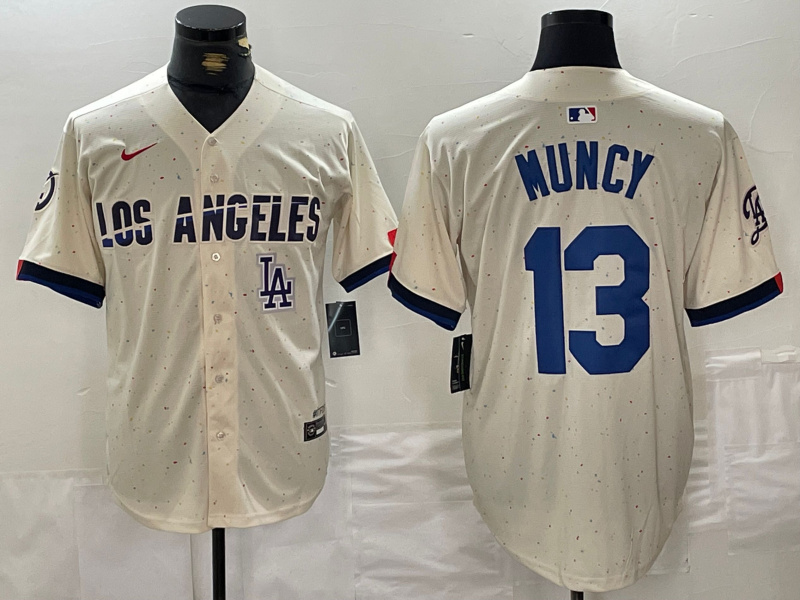 Men's Los Angeles Dodgers #13 Max Muncy Cream Stitched Baseball Jersey 2 Men's Los Angeles Dodgers #13 Max Muncy Cream Stitched Baseball Jersey 2