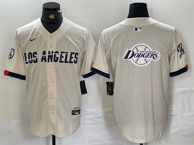 Men's Los Angeles Dodgers Team Big Logo Cream Stitched Baseball Jersey 5 Men's Los Angeles Dodgers Team Big Logo Cream Stitched Baseball Jersey 5