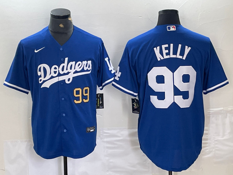 Men's Los Angeles Dodgers #99 Joe Kelly Blue City Connect Cool Base Stitched Baseball Jersey 4 Men's Los Angeles Dodgers #99 Joe Kelly Blue City Connect Cool Base Stitched Baseball Jersey 4