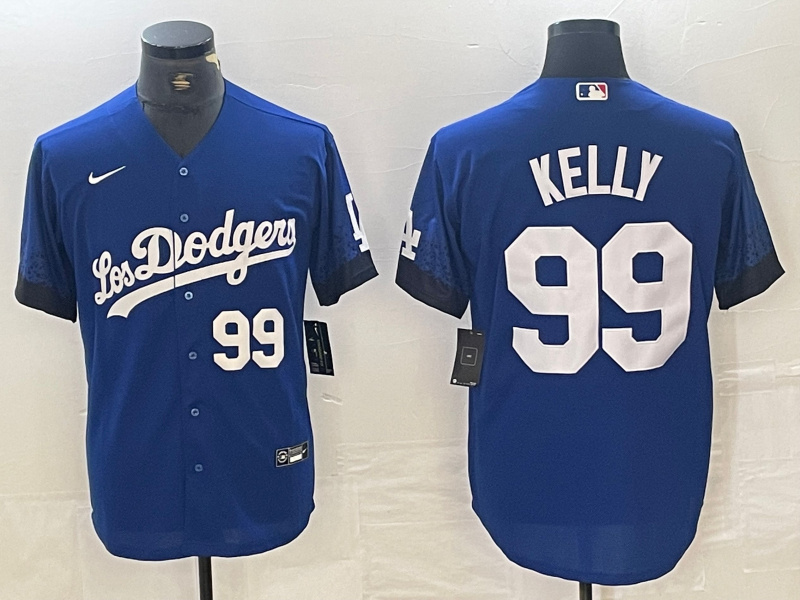 Men's Los Angeles Dodgers #99 Joe Kelly Blue City Connect Cool Base Stitched Baseball Jersey 3 Men's Los Angeles Dodgers #99 Joe Kelly Blue City Connect Cool Base Stitched Baseball Jersey 3