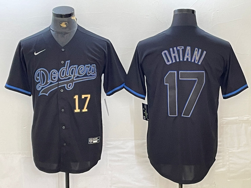 Men's Los Angeles Dodgers #17 Shohei Ohtani Black Cool Base Stitched Baseball Jersey 20 Men's Los Angeles Dodgers #17 Shohei Ohtani Black Cool Base Stitched Baseball Jersey 20