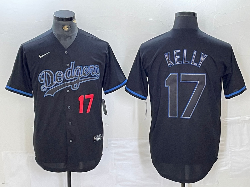 Men's Los Angeles Dodgers #17 Shohei Ohtani Black Cool Base Stitched Baseball Jersey 1 Men's Los Angeles Dodgers #17 Shohei Ohtani Black Cool Base Stitched Baseball Jersey 1