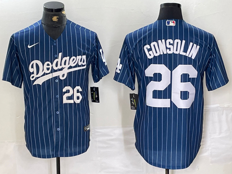 Men's Los Angeles Dodgers #26 Tony Gonsolin Blue Cool Base Stitched Baseball Jersey 1 Men's Los Angeles Dodgers #26 Tony Gonsolin Blue Cool Base Stitched Baseball Jersey 1