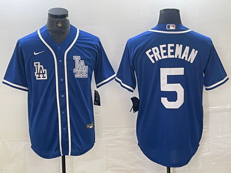 Men's Los Angeles Dodgers #5 Freddie Freeman Blue Cool Base Stitched Baseball Jersey Men's Los Angeles Dodgers #5 Freddie Freeman Blue Cool Base Stitched Baseball Jersey