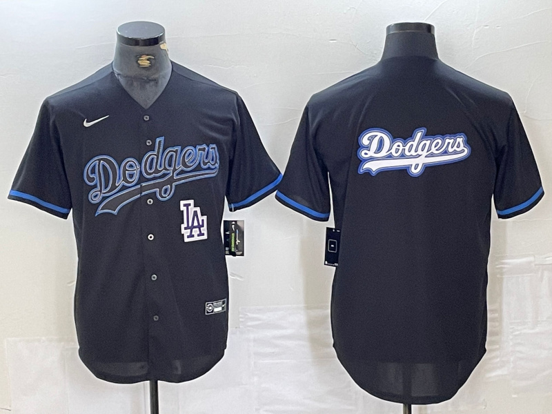Men's Los Angeles Dodgers Team Big Logo Black Cool Base Stitched Baseball Jersey 11 Men's Los Angeles Dodgers Team Big Logo Black Cool Base Stitched Baseball Jersey 11