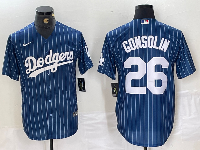 Men's Los Angeles Dodgers #26 Tony Gonsolin Blue Cool Base Stitched Baseball Jersey Men's Los Angeles Dodgers #26 Tony Gonsolin Blue Cool Base Stitched Baseball Jersey