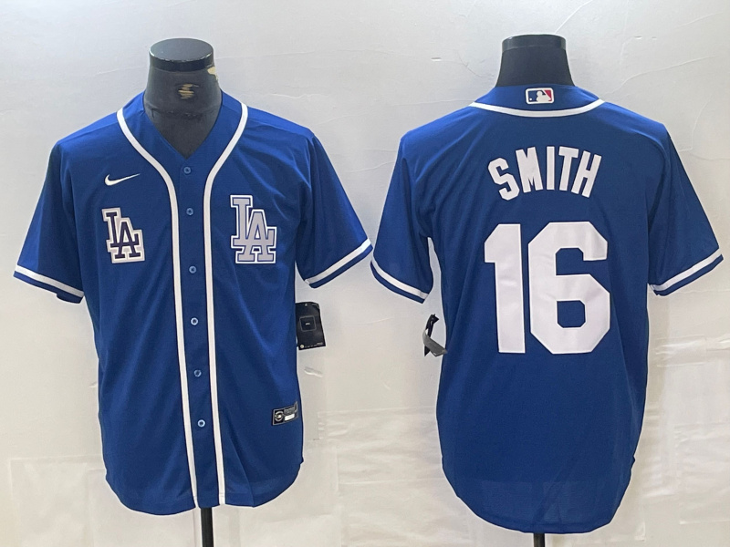 Men's Los Angeles Dodgers #16 Will Smith Blue Cool Base Stitched Baseball Jersey Men's Los Angeles Dodgers #16 Will Smith Blue Cool Base Stitched Baseball Jersey