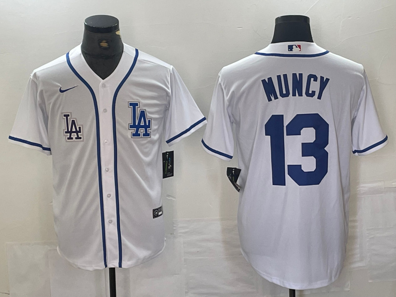 Men's Los Angeles Dodgers #13 Max Muncy White Cool Base Stitched Baseball Jersey Men's Los Angeles Dodgers #13 Max Muncy White Cool Base Stitched Baseball Jersey