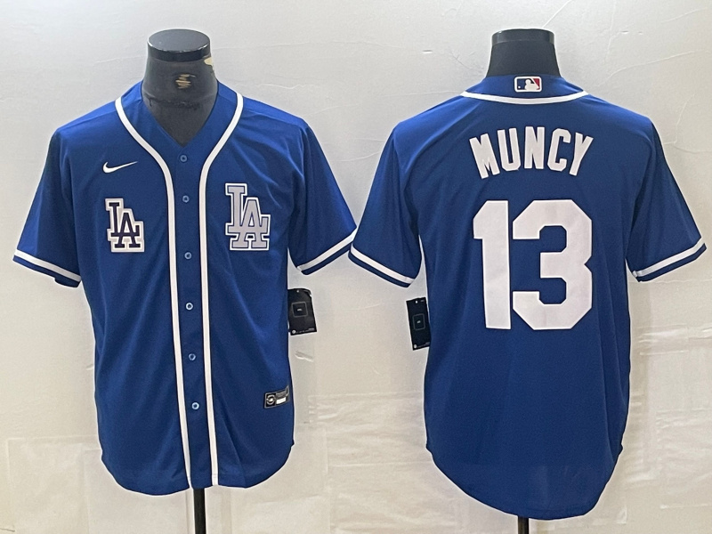 Men's Los Angeles Dodgers #13 Max Muncy Blue Cool Base Stitched Baseball Jersey Men's Los Angeles Dodgers #13 Max Muncy Blue Cool Base Stitched Baseball Jersey