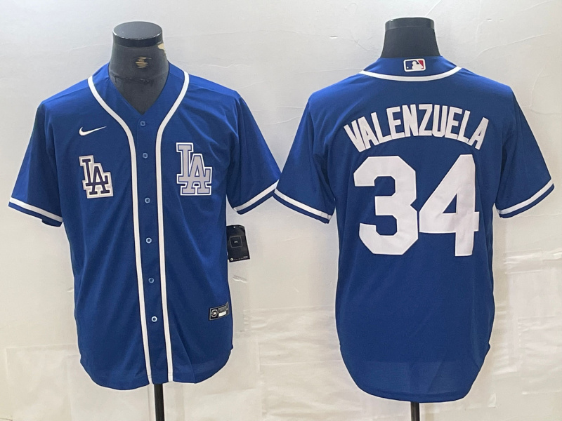 Men's Los Angeles Dodgers #34 Toro Valenzuela Royal Stitched Jersey(Run Small) Men's Los Angeles Dodgers #34 Toro Valenzuela Royal Stitched Jersey(Run Small)
