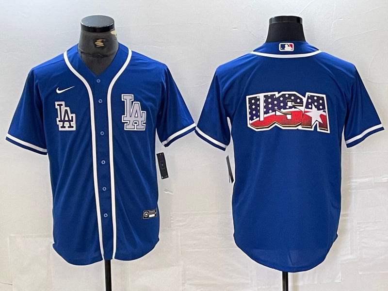 Men's Los Angeles Dodgers Big logo Blue Cool Base Stitched Baseball Jersey 5 Men's Los Angeles Dodgers Big logo Blue Cool Base Stitched Baseball Jersey 5
