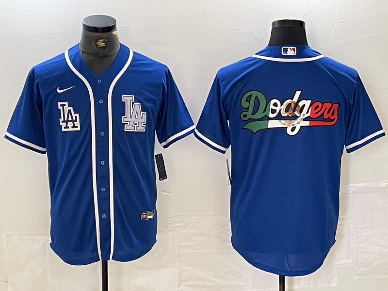 Men's Los Angeles Dodgers Big logo Blue Cool Base Stitched Baseball Jersey 1 Men's Los Angeles Dodgers Big logo Blue Cool Base Stitched Baseball Jersey 1