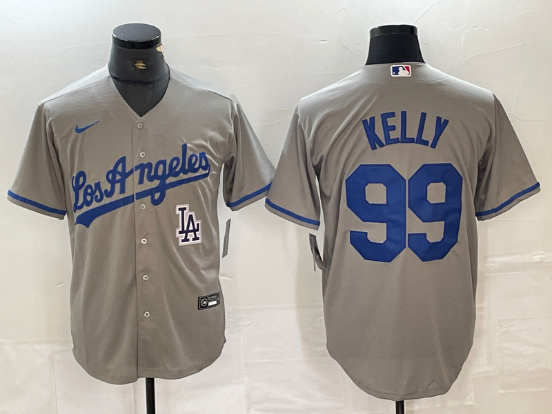 Men's Los Angeles Dodgers #99 Joe Kelly Grey Stitched Jersey(Run Small) Men's Los Angeles Dodgers #99 Joe Kelly Grey Stitched Jersey(Run Small)